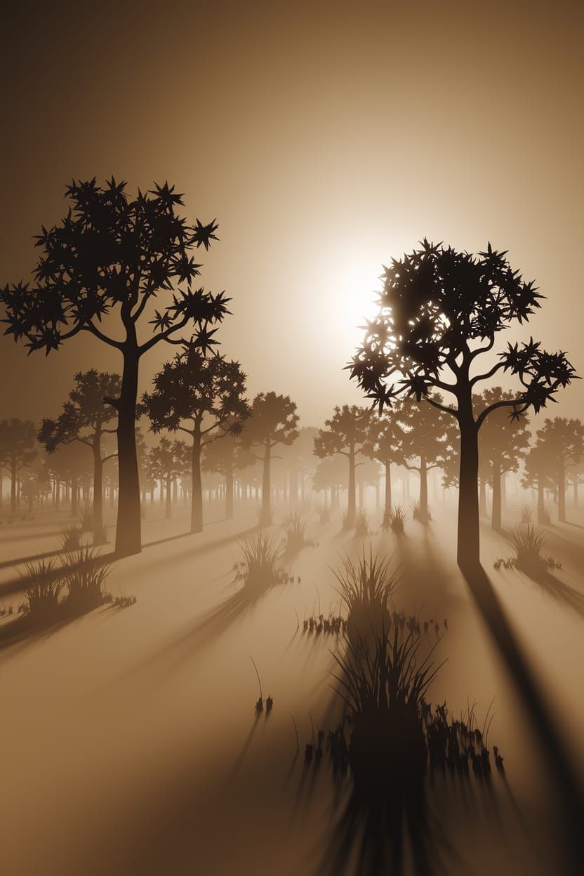 Foggy Negative Space Forest