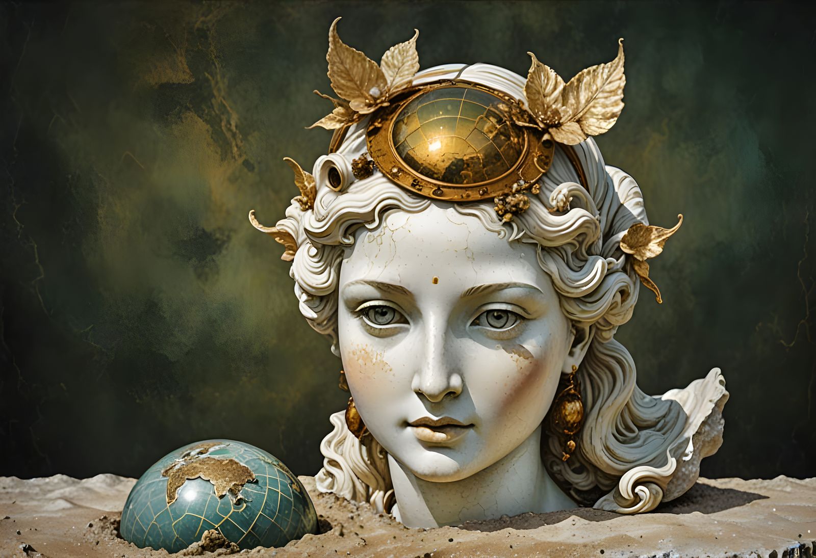 Venus Reborn: Old Encaustic Oil Painting