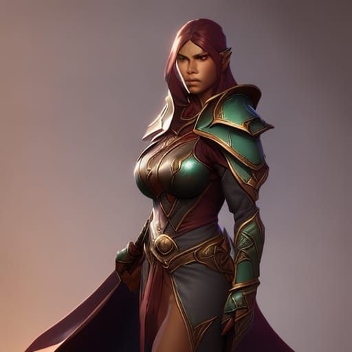 Orc Paladin Portrait in Hyperdetailed Digital Art Style