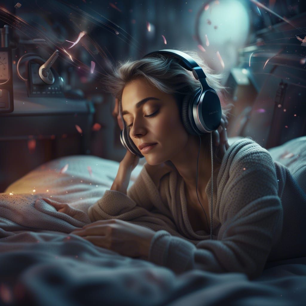 Girl with Headphones: Digital Matte Painting
