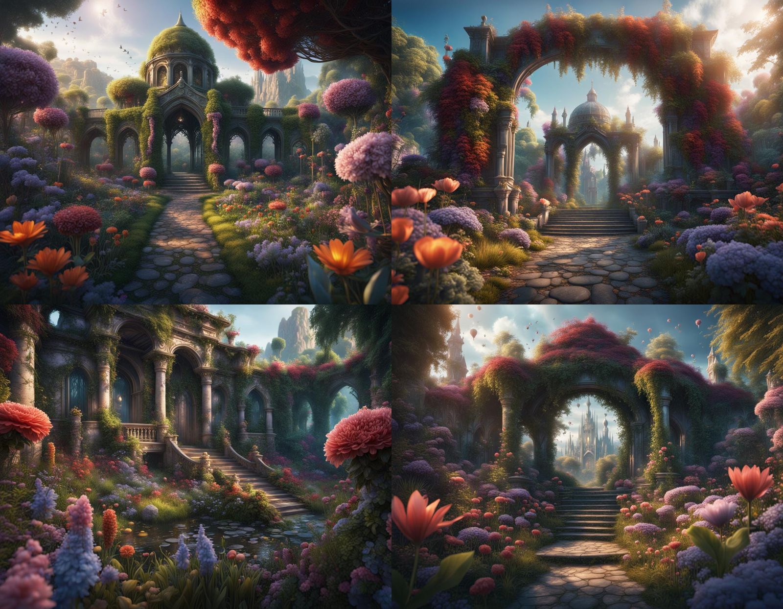 Fantastical Secret Flower Garden Concept Art