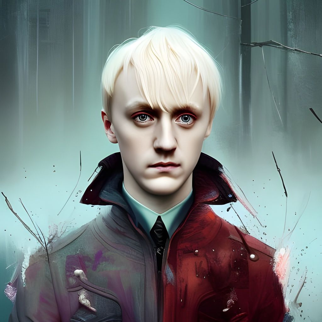 Detailed Portrait of Draco Malfoy in Fantasy Style