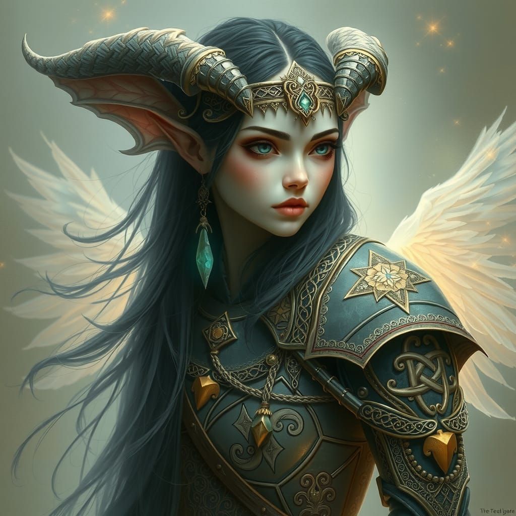 Mystical Warrior in Celtic-Inspired Armor