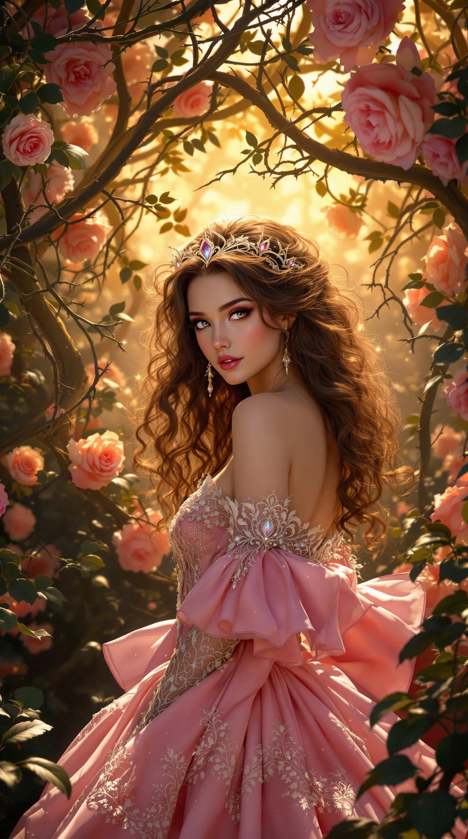 Rococo Princess in Whimsical Fantasy World