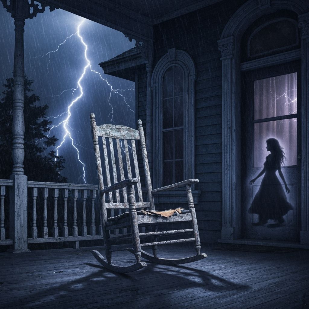 Haunted Victorian Mansion Rocking Chair in Gritty Fantasy St...