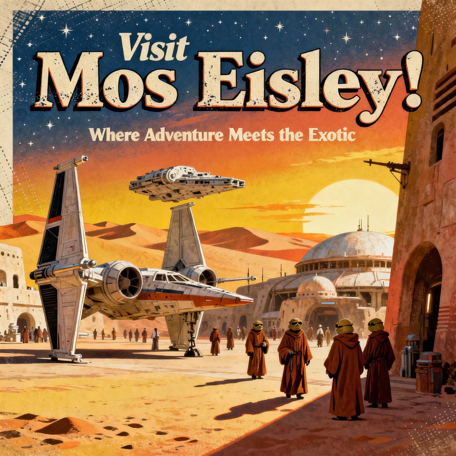 Visit Mos Eisley 1950s Travel Poster