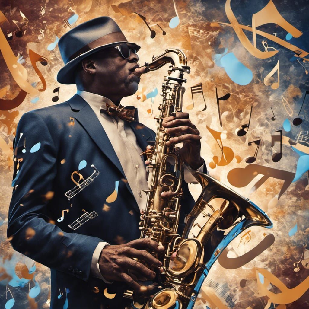 Hyperrealistic Jazz Saxophonist in Detailed Digital Painting