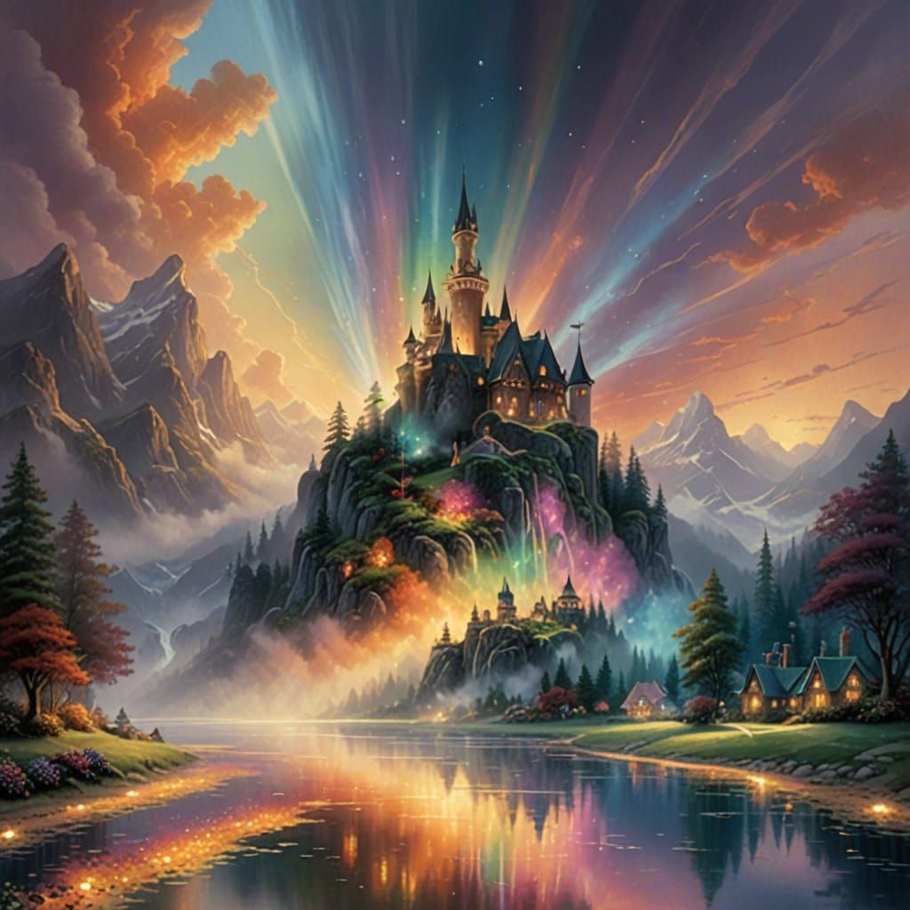 Prismatic Crystal Refracts Light in Ethereal Fantasy