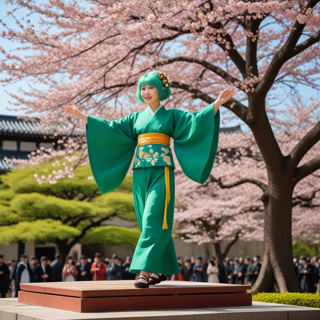 Tatsumaki Dancing in Awaodori Outfit at Emperor's Palace