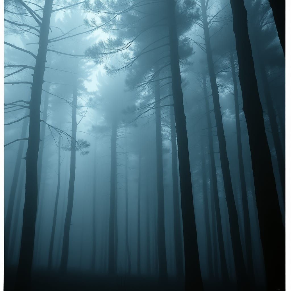 Misty Forest Landscape in Cinematic Lighting