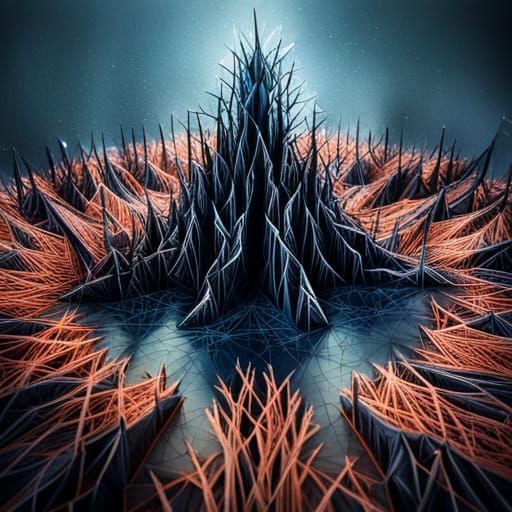 Origami Swamp Landscape with Constellations