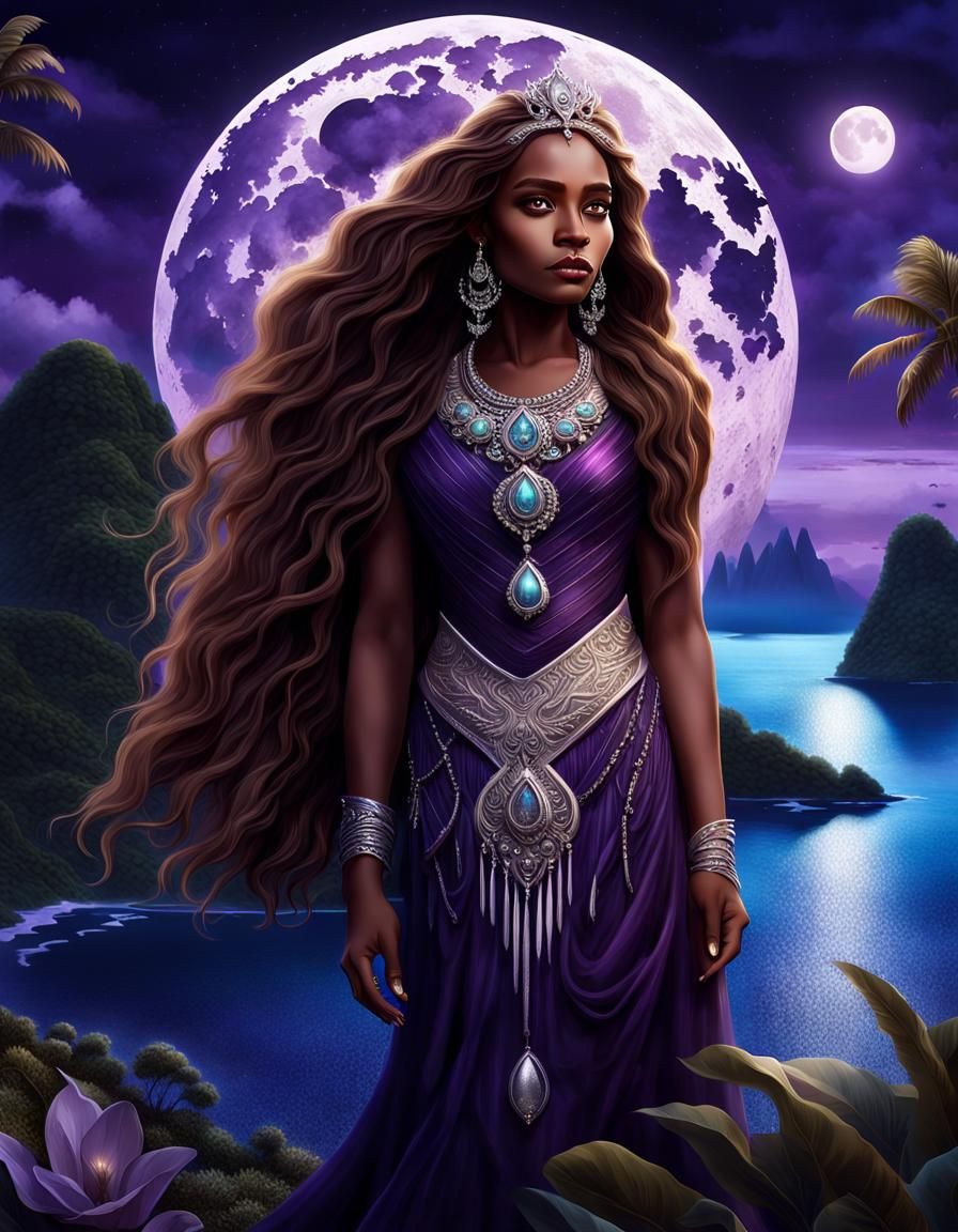 Enchanting Melanesian Woman in a Surreal Landscape