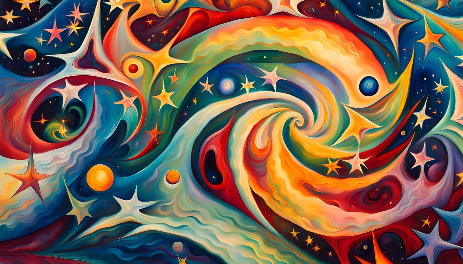 Iridescent Stars in Cosmic Energy Whirlpools