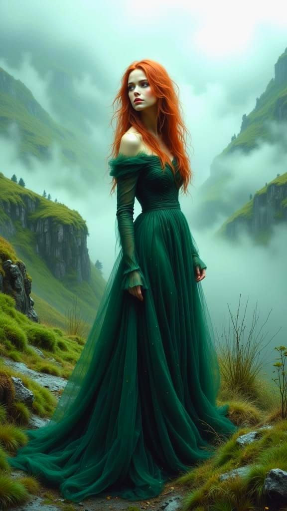 Highland Lady Portrait in Dark Fantasy Style