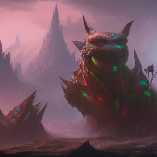 Detailed Matte Painting in Deep Color