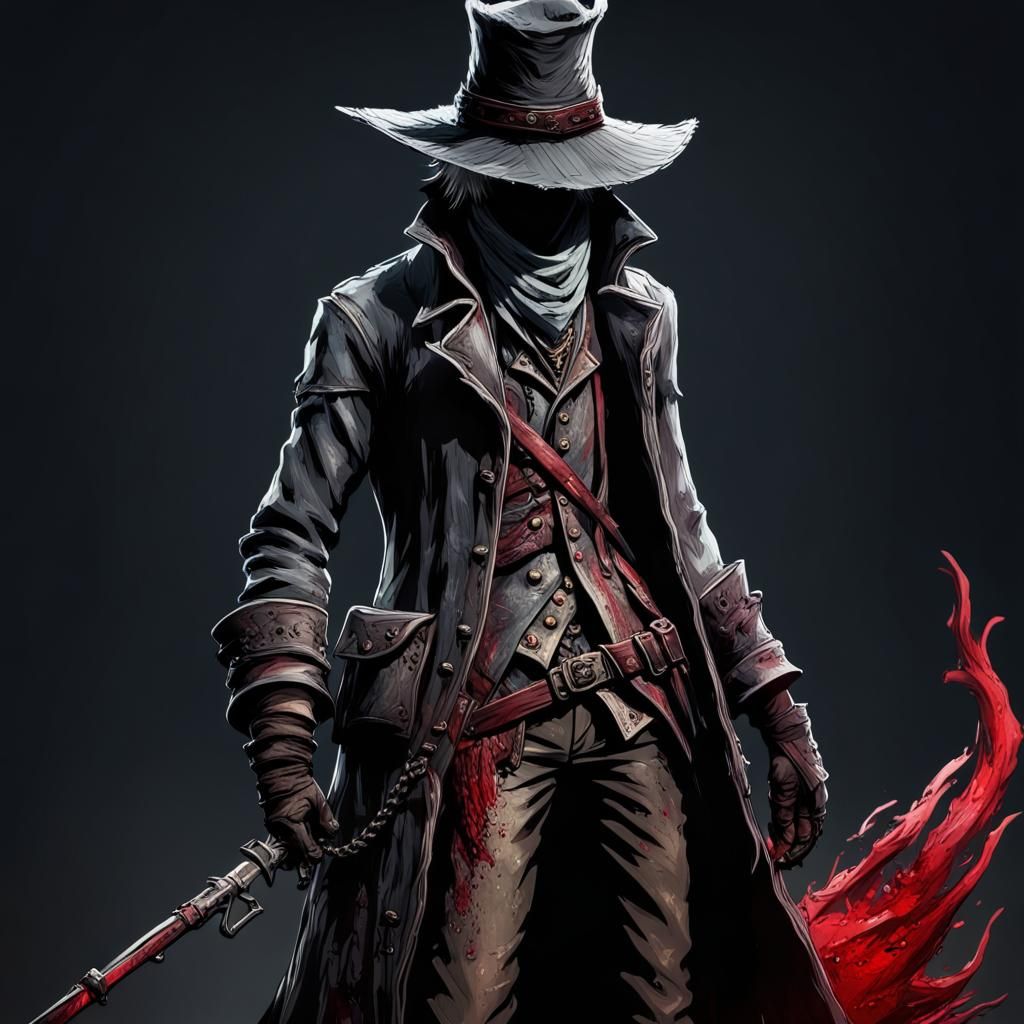 Bloodborne Teen Hunter in Acrylic Style