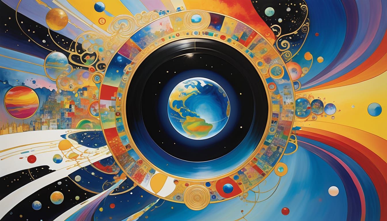 Ring World in Art Nouveau Graphic Novel Style