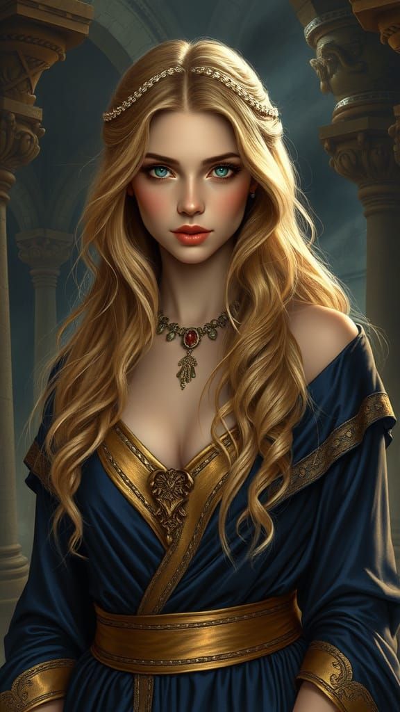 Ethereal Roman Goddess in Ancient Dungeon