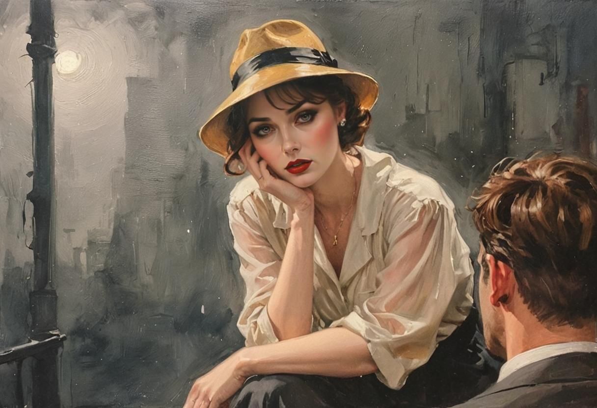 Noir Night: Danger and Secrets in Realistic Painting