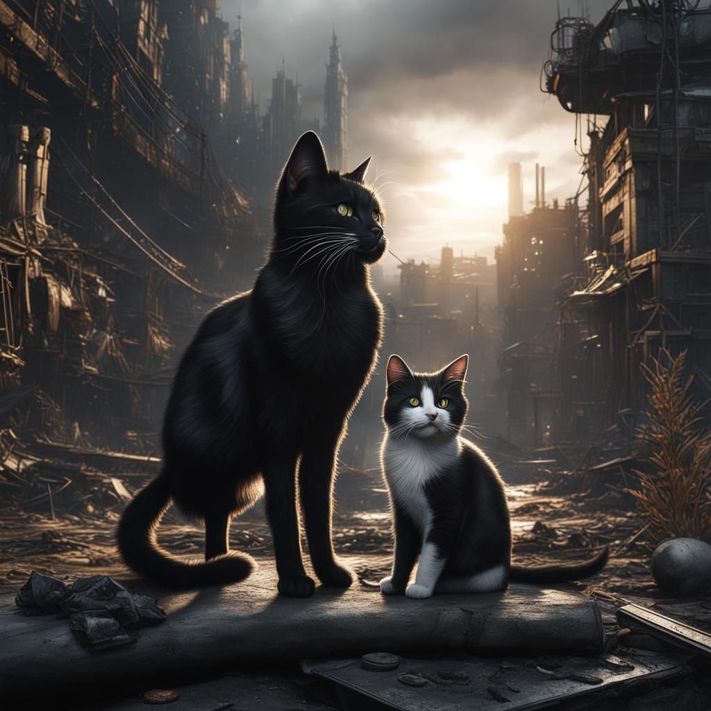 Cats in a post-apocalyptic world