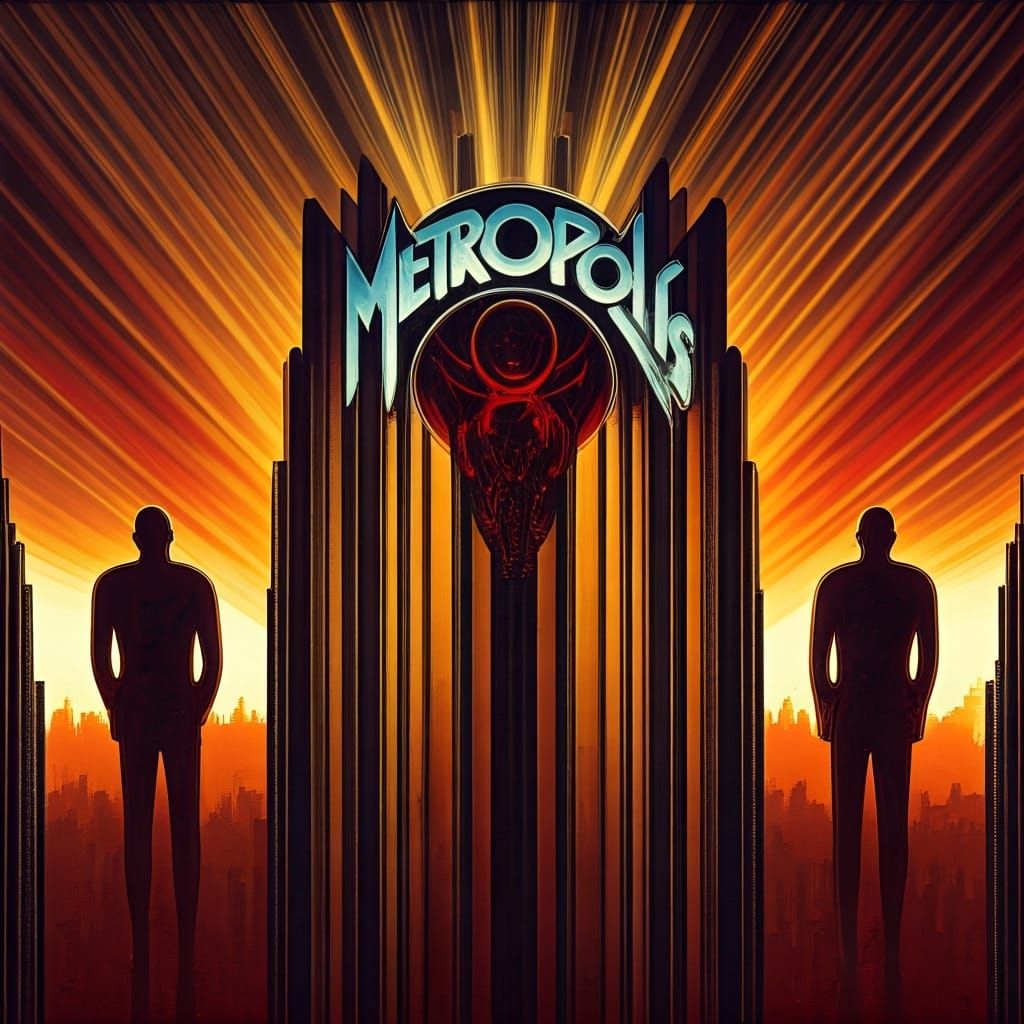 Retro Art Deco 'Metropolis' Movie Poster