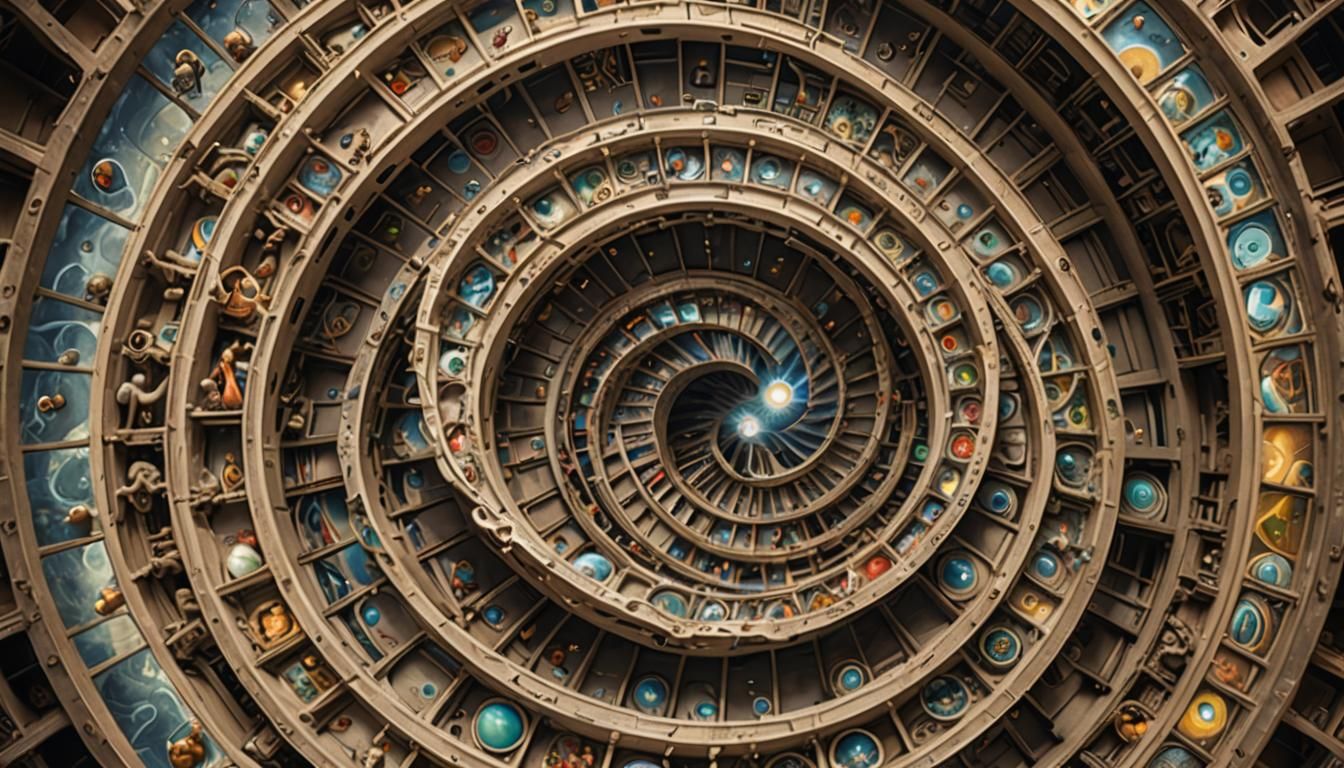 AI's Fibonacci Freedom: A Surreal Digital Art