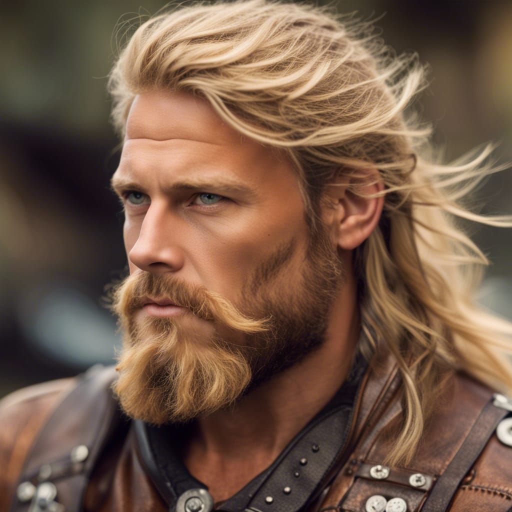 Handsome Viking Biker Portrait