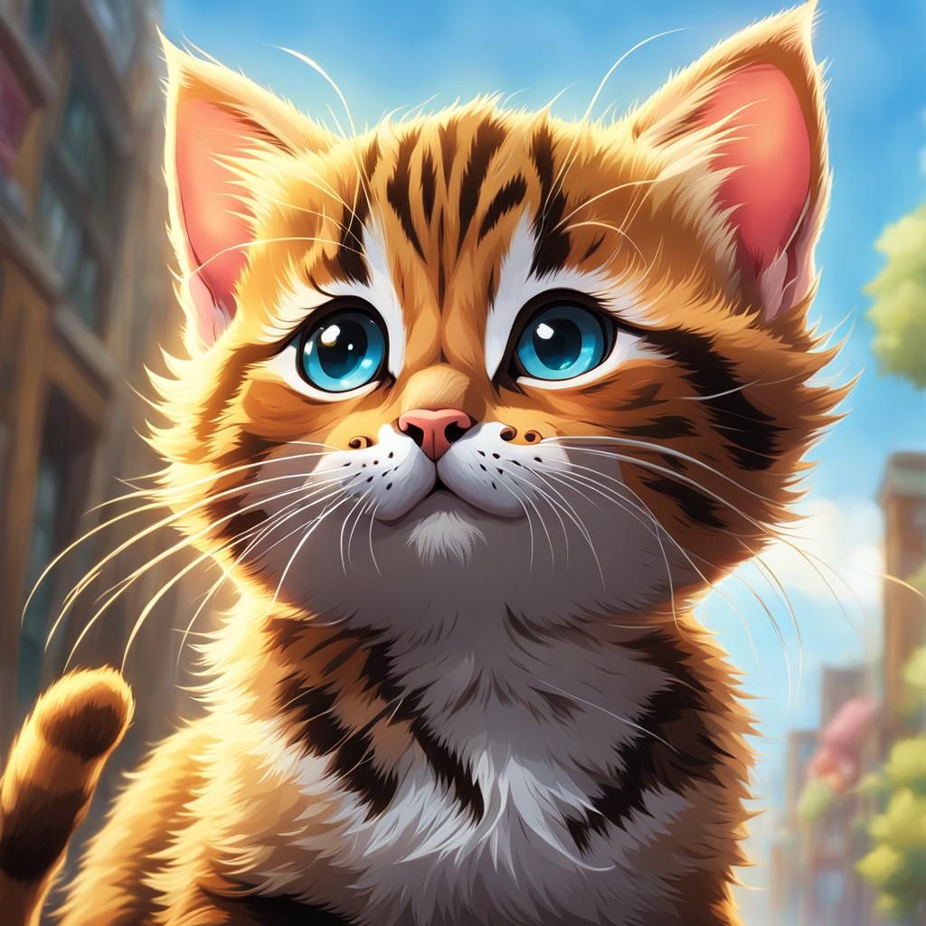 Emotional Bengal Cat Farewell in Anime Style