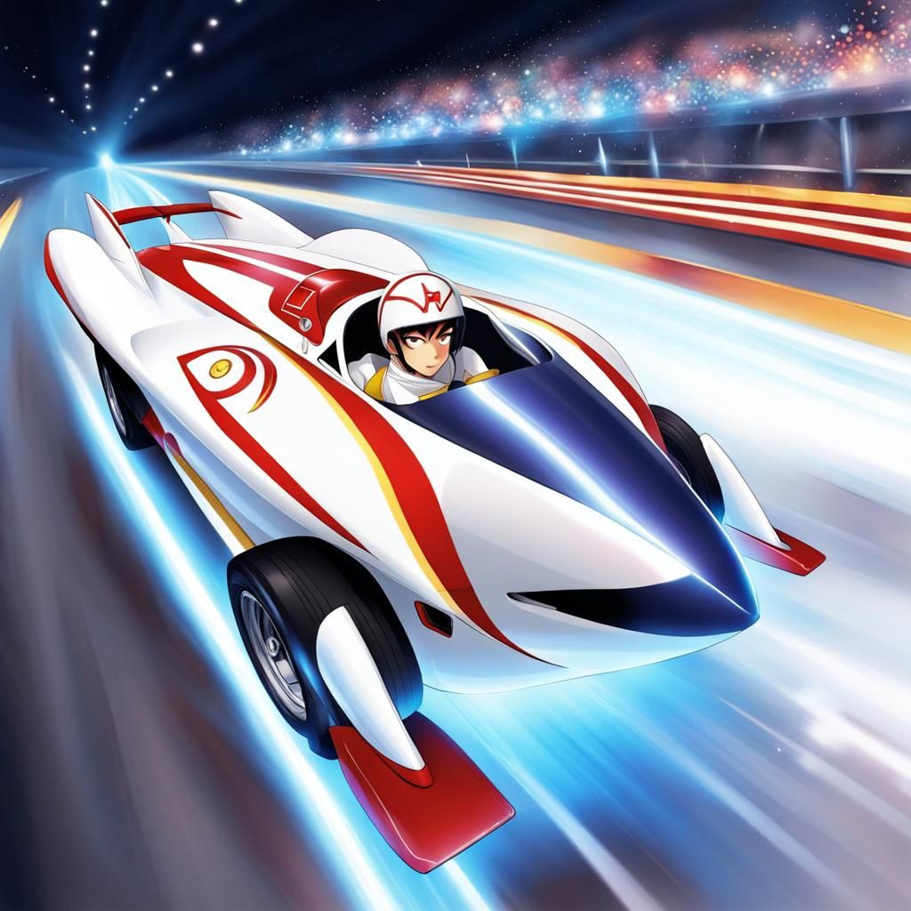 Speed Racer's Mach 5 in Anime Style