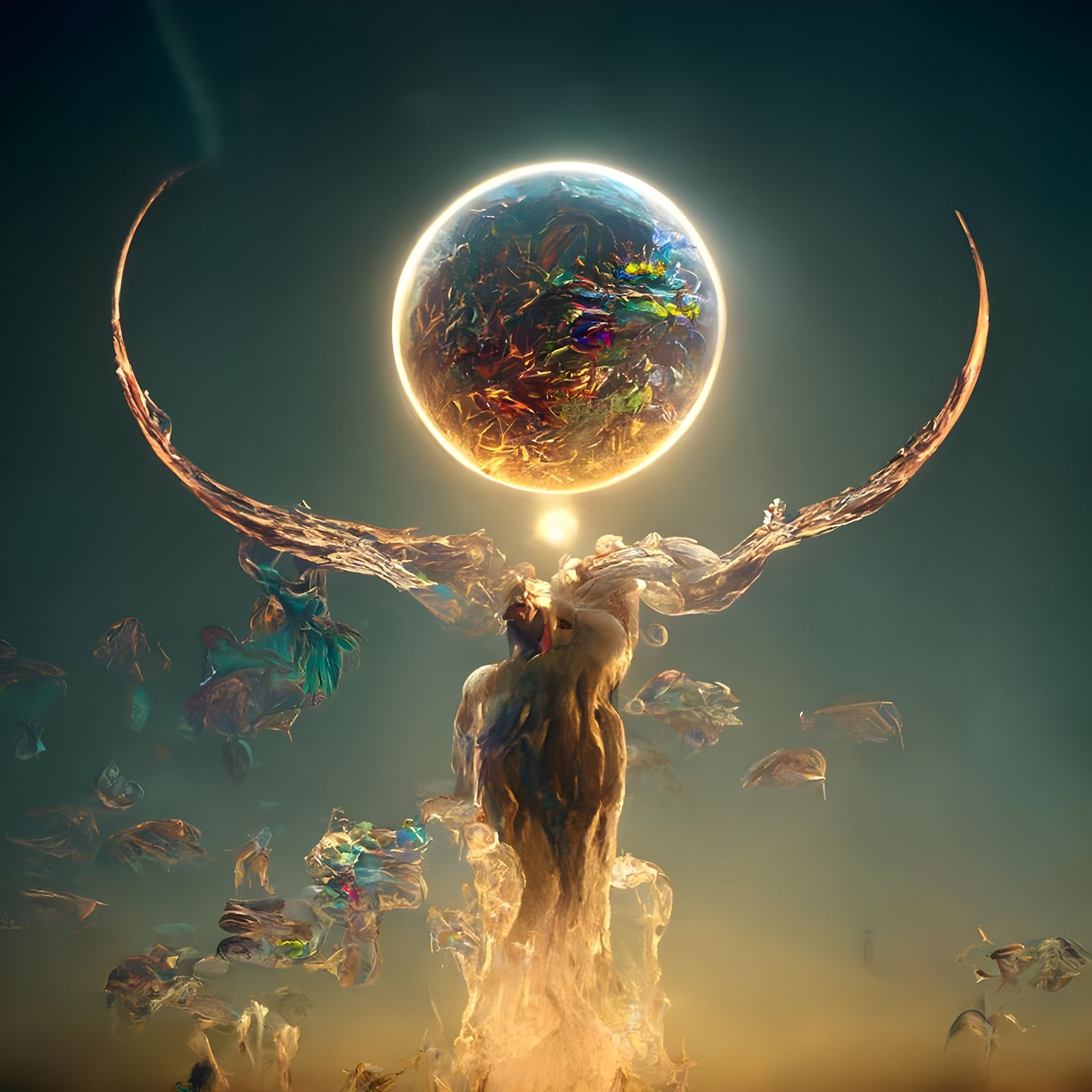 Mythological God Creates a New Planet in Cycles