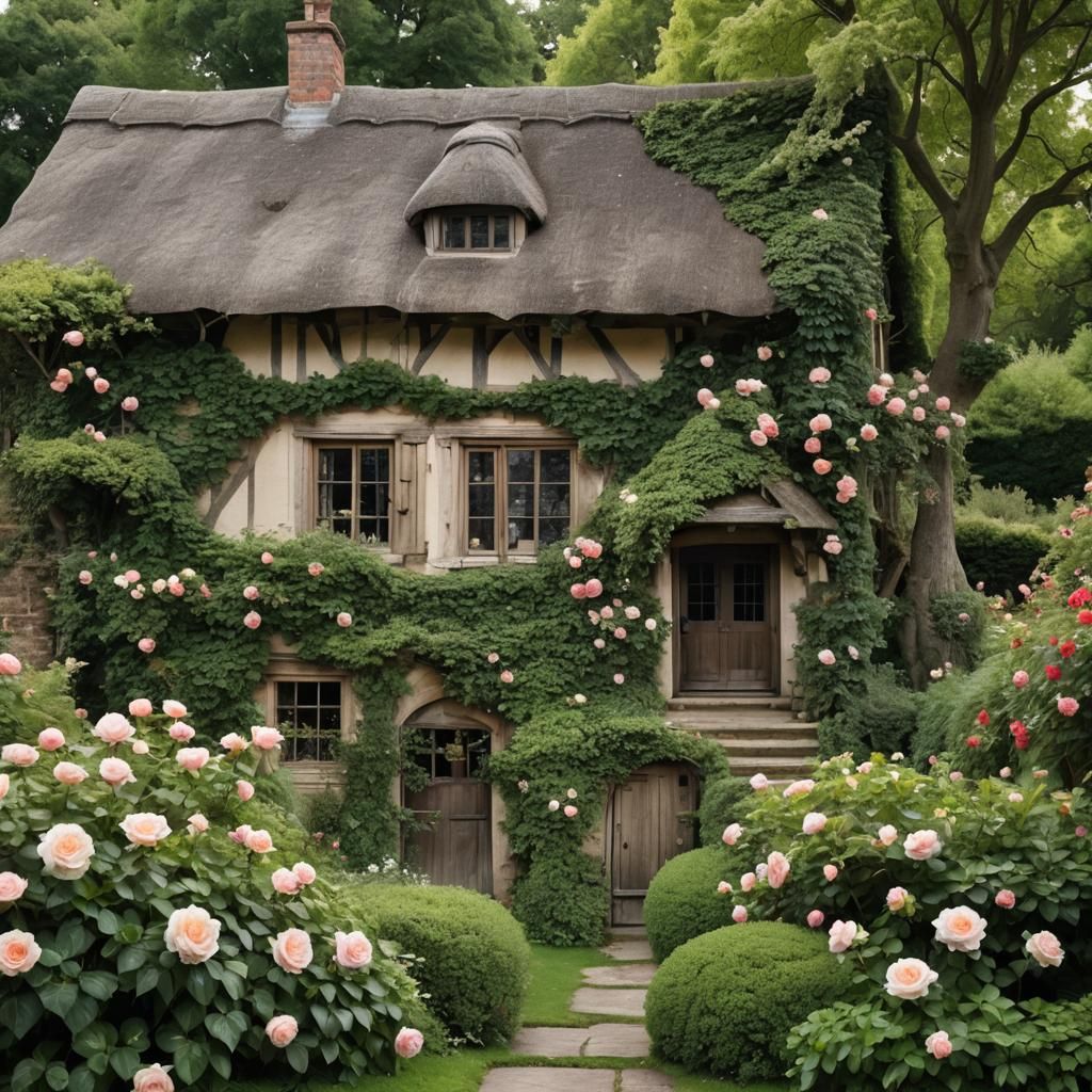 Anne Hathaway's Cottage: A Detailed Matte Painting