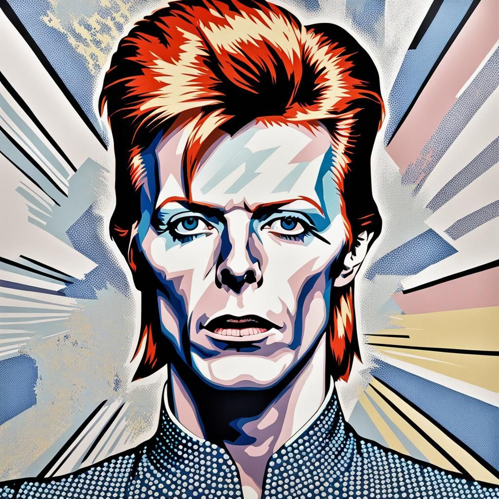 David Bowie as Ziggy Stardust in Pop Art Style