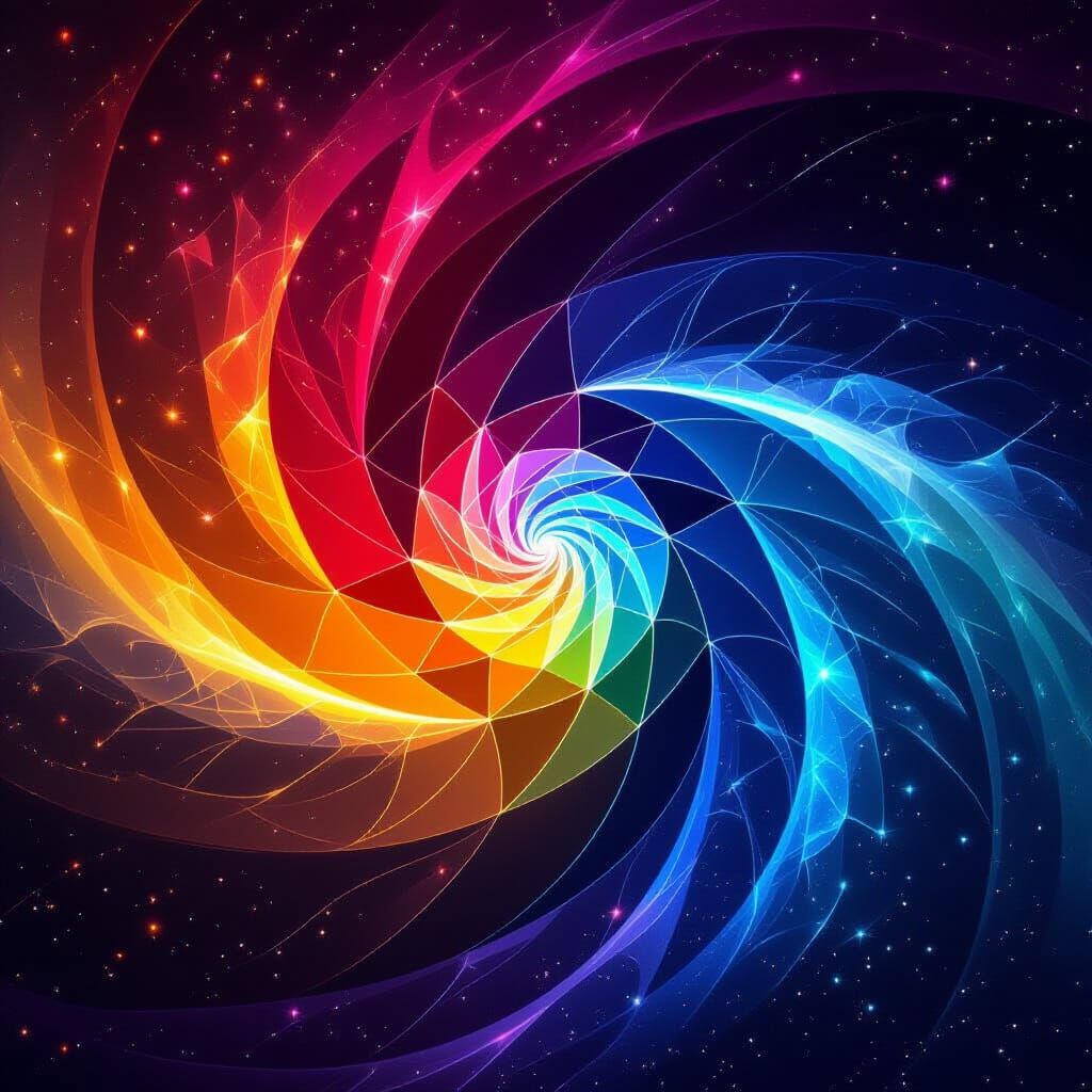 Cosmic Swirl of Vibrant Colors in Dynamic Light