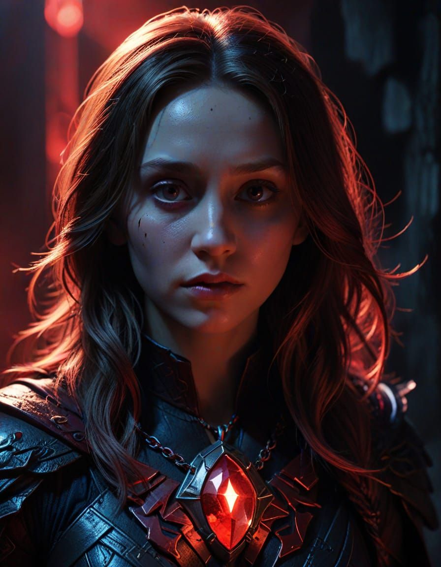 Taissa Farmiga as Raven with Soulstone Amulet