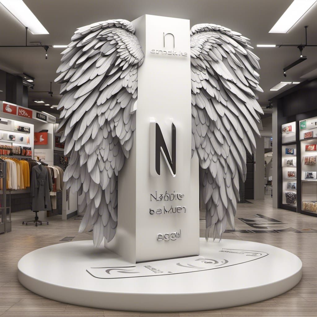 Mobile Phone Store Billboard with Angel Wings Logo