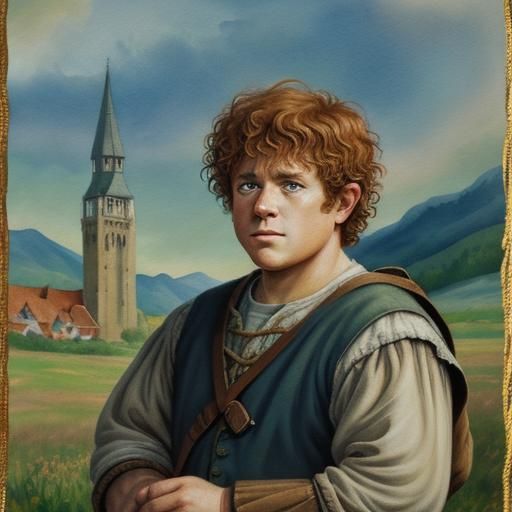 Samwise Portrait in Gouache Style