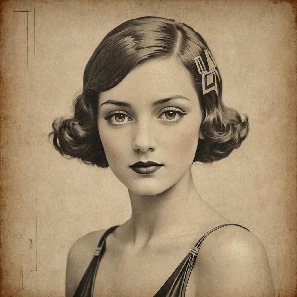 Woman in Bauhaus and Art Deco Styles