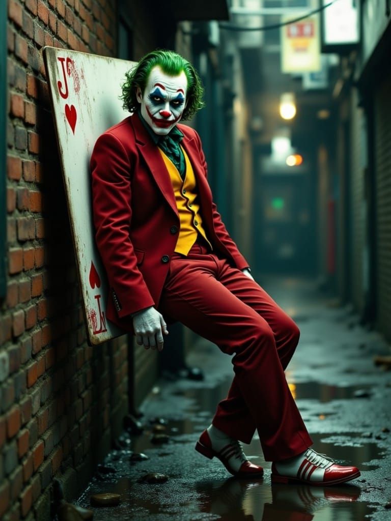 Surreal Joker Emerges from Dark Playing Card