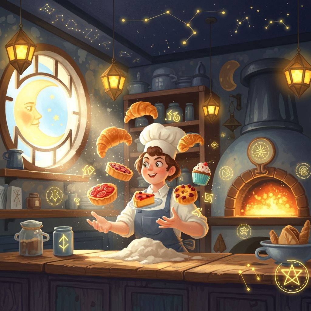 Whimsical Bakery with Levitating Enchanted Pastries