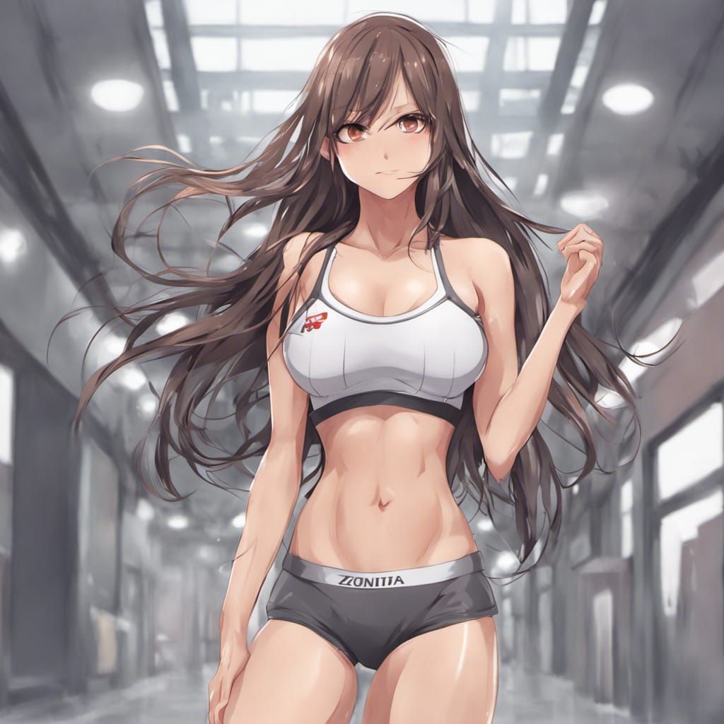 Anime Style Sports Girl in Underwear