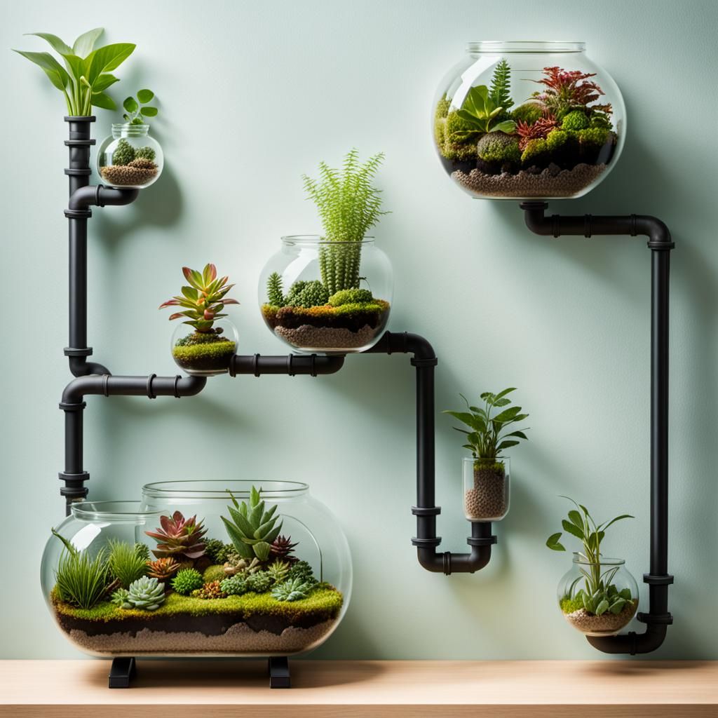 Interconnected Terrariums Wall: Professional Photography