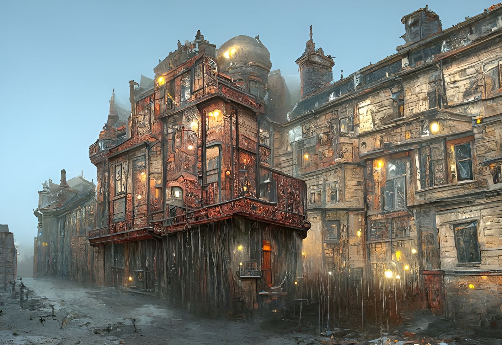 Creepy Victorian Guest House in Edinburgh: Steampunk Illustr...