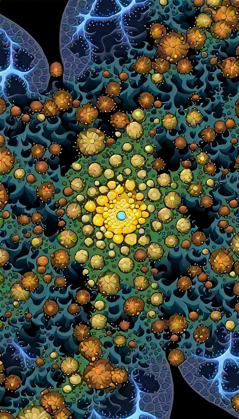 Fractal Carbon Nucleation: Biotic Transition in Neon Colors