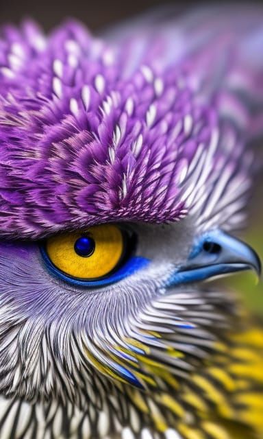 super purple eagle with pink eyes baby-blue