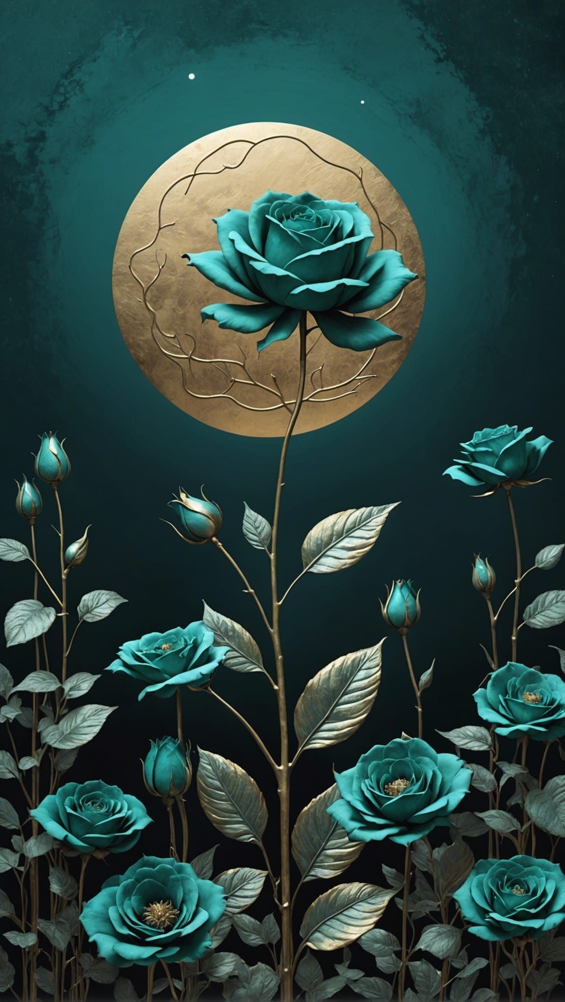 Ethereal Rosegarden: Minimal Surreal Art