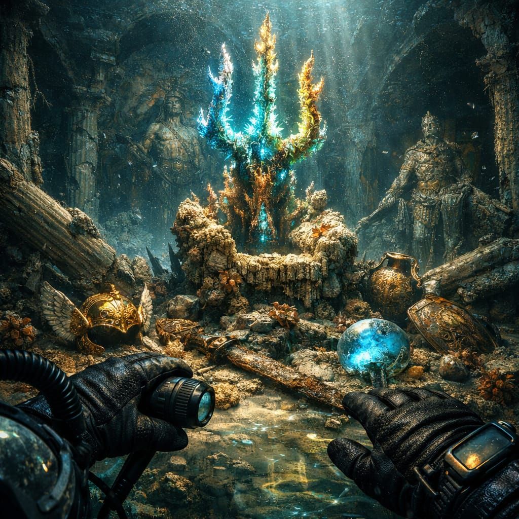 Drowned Palace with Coral Trident