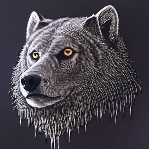 Eldritch Wolf Skull Logo in Dark Fantasy Style