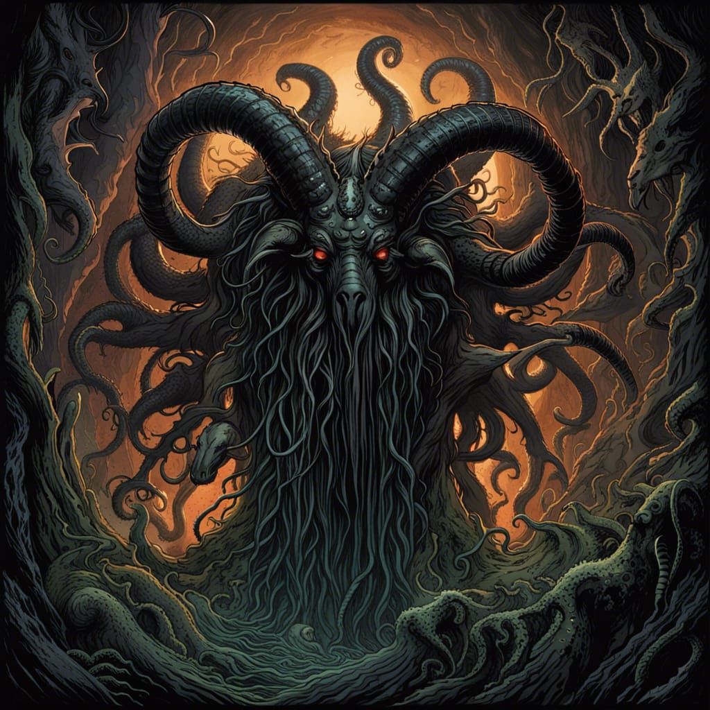 Lovecraftian Black Goat of the Woods Comic Art