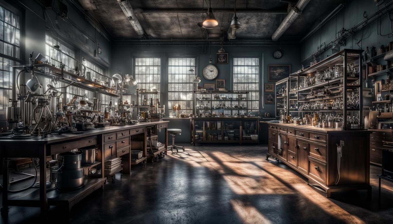 Hyperrealistic Science Lab in Cinematic Style