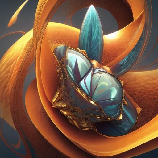 Complex Abstract Image with Luminous Particles